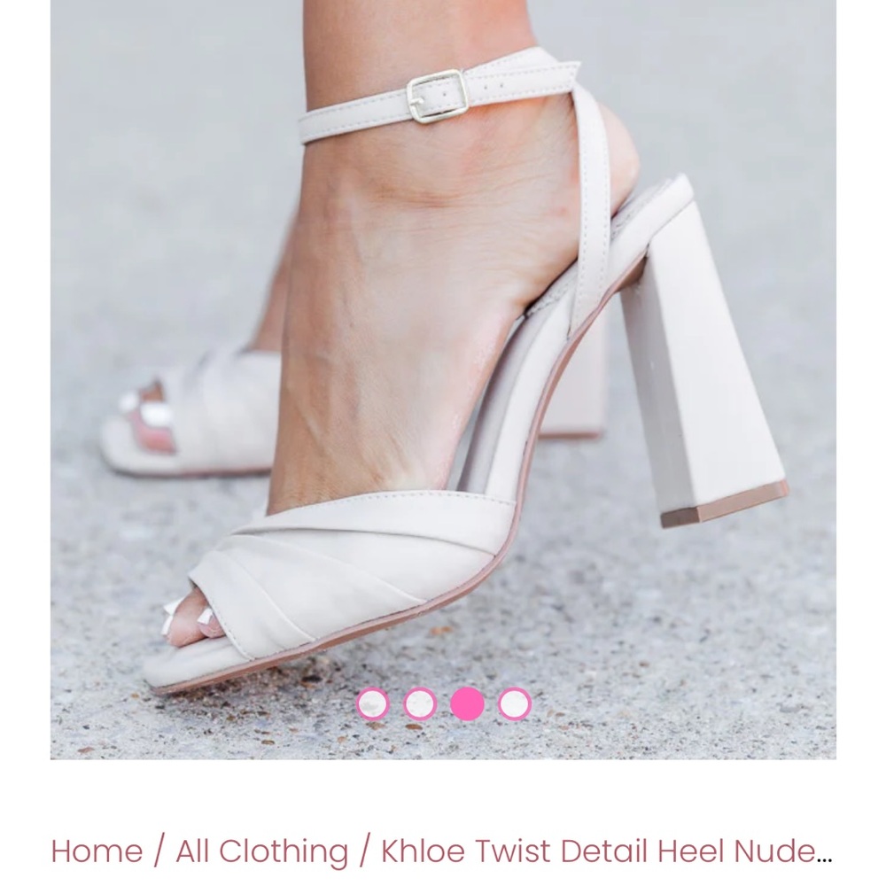 Pink Lily twist detail nude heel size 7.5
